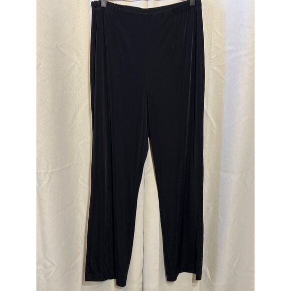 Additions By Chicos Black Straight Leg Pants Size 2/12 Short Womens Elastic Wais - Picture 1 of 7